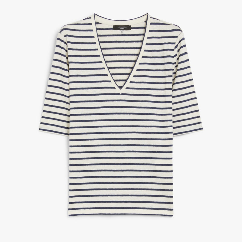 Stretch linen jersey T-shirt
