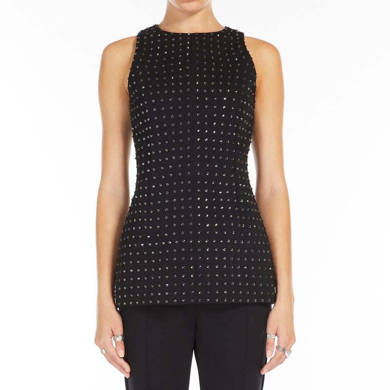 Fitted top with rhinestones - KLEPSYDRA CAPSULE