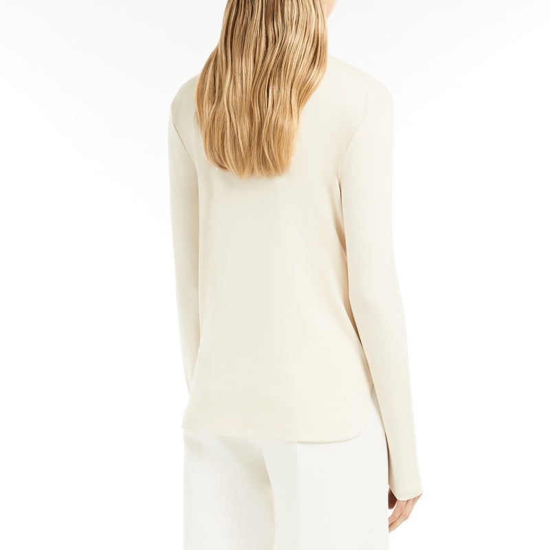 Silk interlock V-neck T-shirt