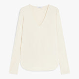 Silk interlock V-neck T-shirt