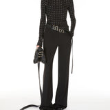 Scuba jersey T-shirt with rhinestones