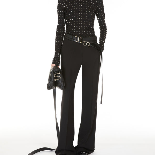 Scuba jersey T-shirt with rhinestones