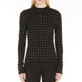 Scuba jersey T-shirt with rhinestones