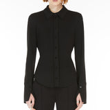 Fitted crepe jersey shirt