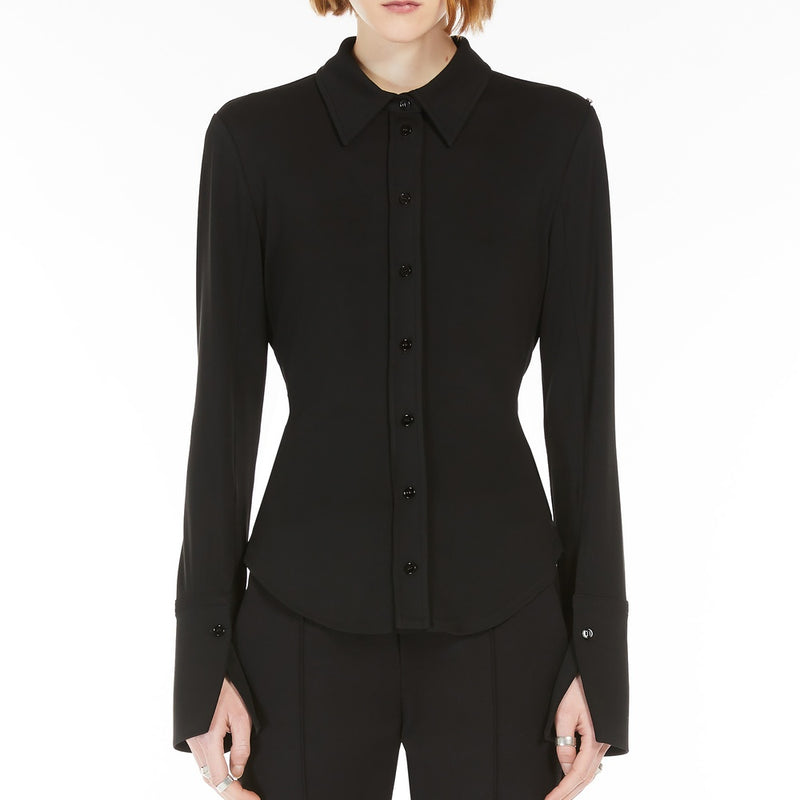 Fitted crepe jersey shirt