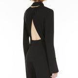 Fitted crepe jersey shirt
