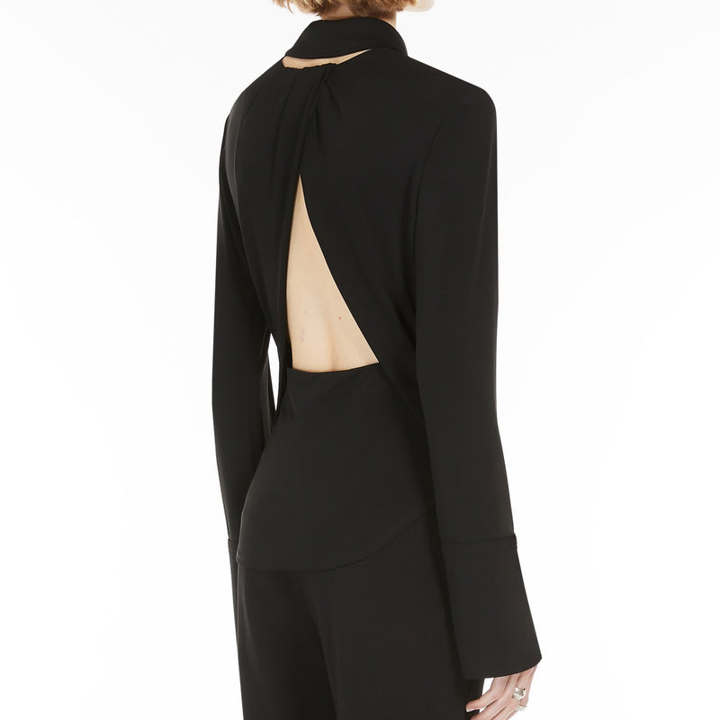 Fitted crepe jersey shirt