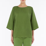 Silk and jersey blouse