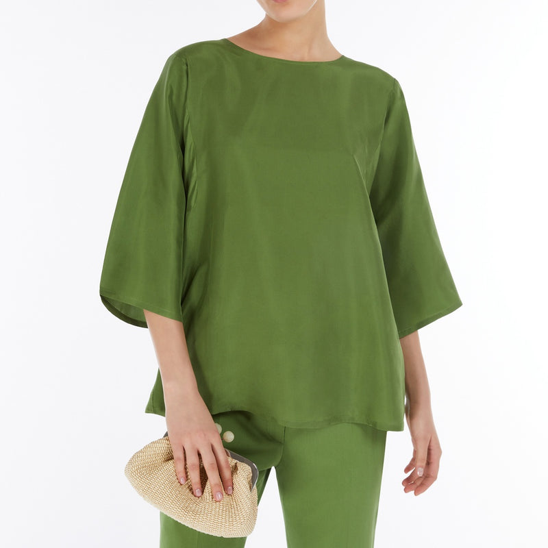 Silk and jersey blouse