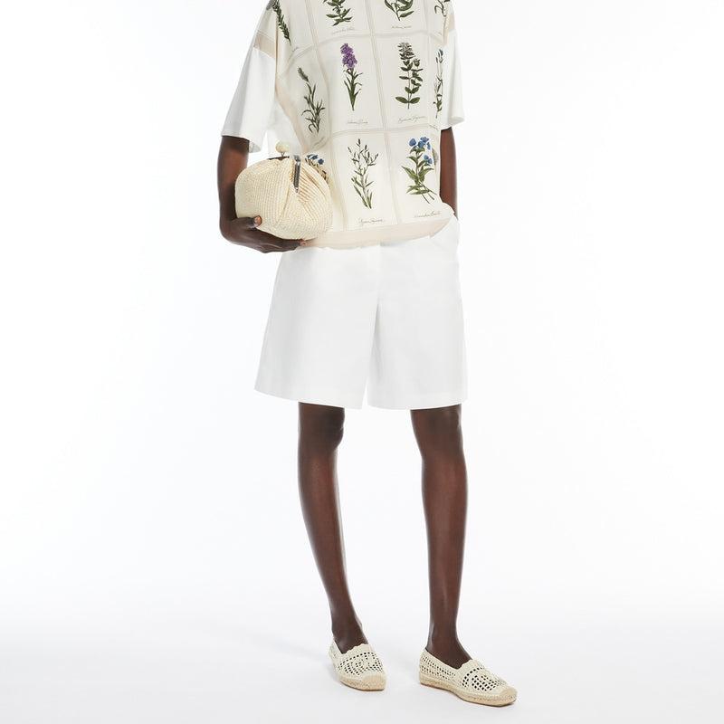 Printed silk and jersey T-shirt