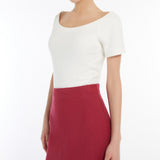 Fitted stretch jersey top