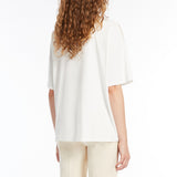Printed silk and jersey T-shirt