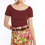 Fitted stretch jersey top