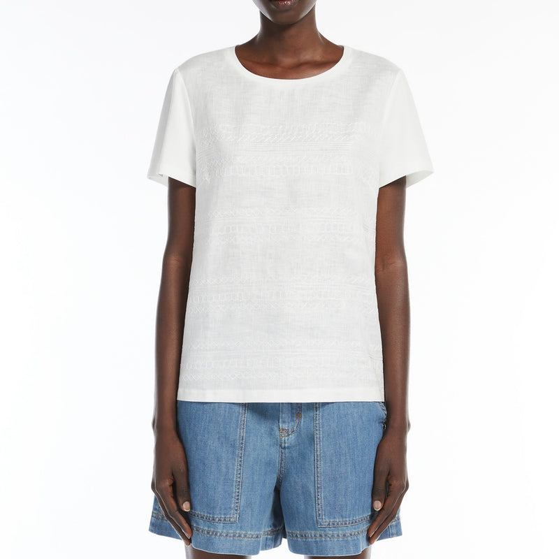 Cotton and linen T-shirt