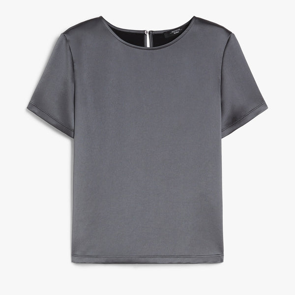 Satin and jersey T-shirt
