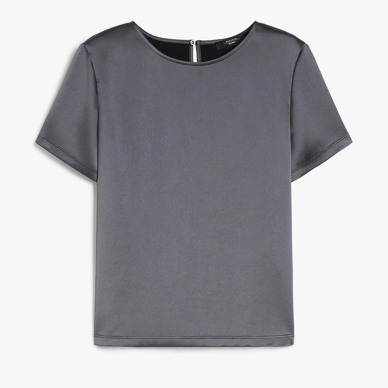 Satin and jersey T-shirt