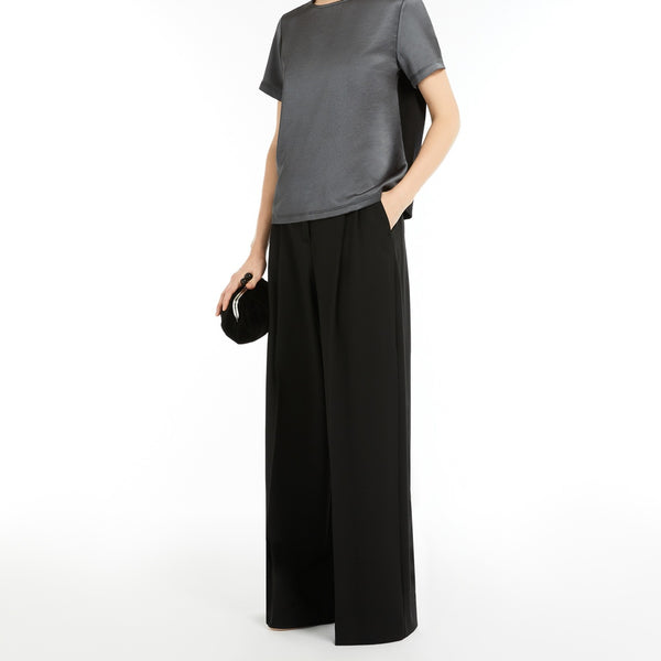 Satin and jersey T-shirt