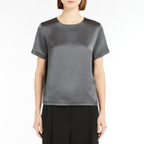 Satin and jersey T-shirt