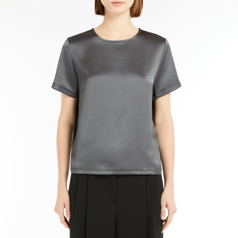 Satin and jersey T-shirt