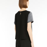 Satin and jersey T-shirt
