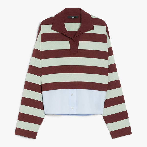 Jersey and poplin polo shirt