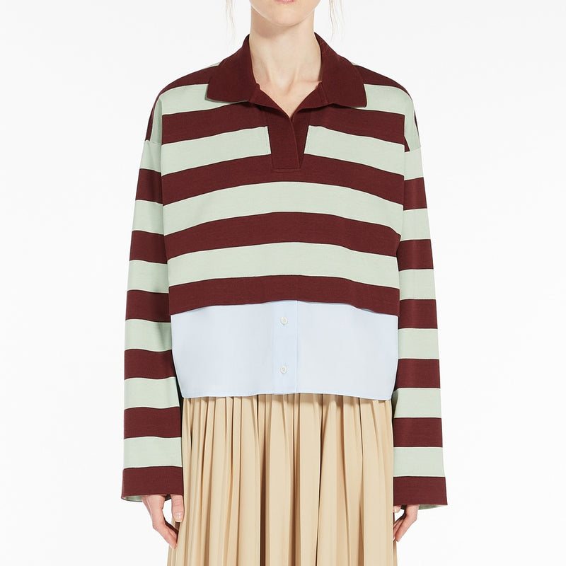 Jersey and poplin polo shirt
