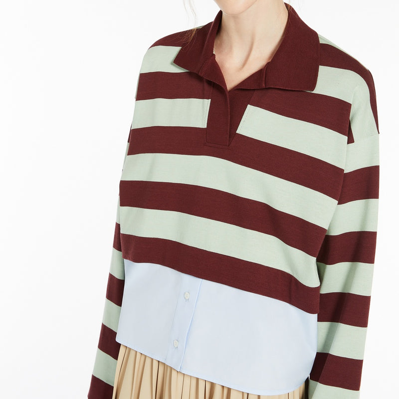 Jersey and poplin polo shirt