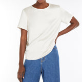 Satin and jersey T-shirt