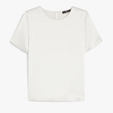 Satin and jersey T-shirt