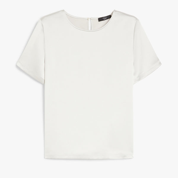 Satin and jersey T-shirt