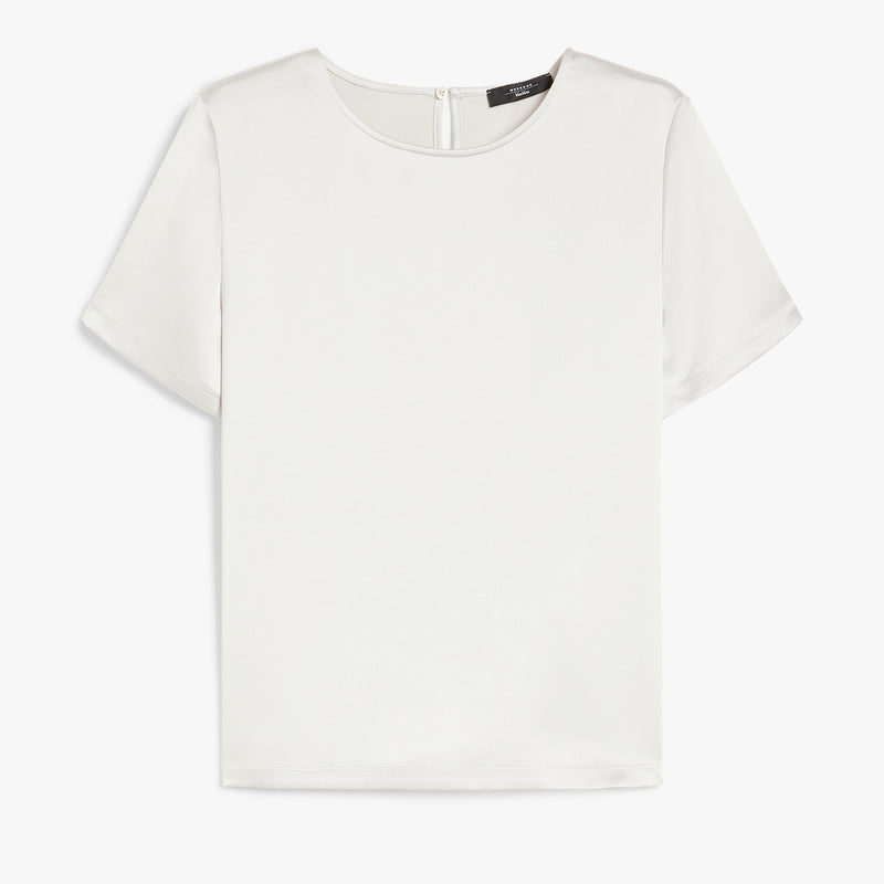 Satin and jersey T-shirt