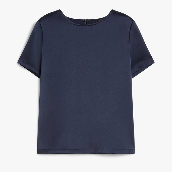 Satin and jersey T-shirt