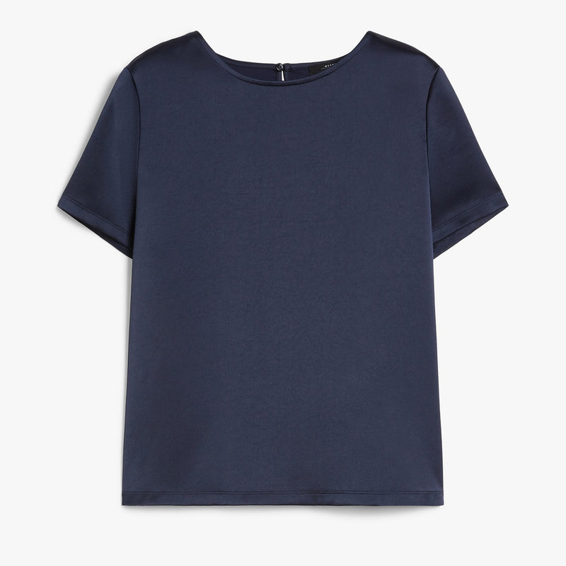 Satin and jersey T-shirt