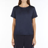 Satin and jersey T-shirt