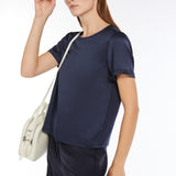 Satin and jersey T-shirt