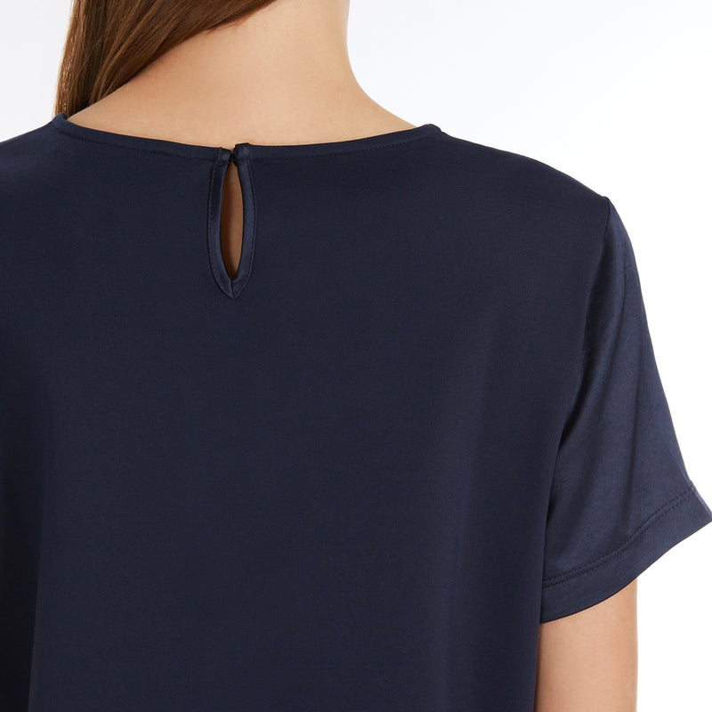 Satin and jersey T-shirt