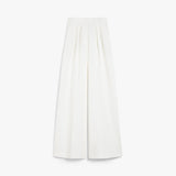 Wide trousers in pinstriped jacquard cotton