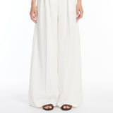 Wide trousers in pinstriped jacquard cotton
