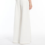 Wide trousers in pinstriped jacquard cotton