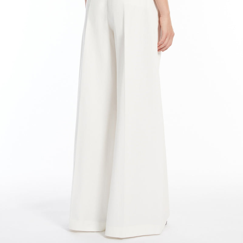 Wide trousers in pinstriped jacquard cotton