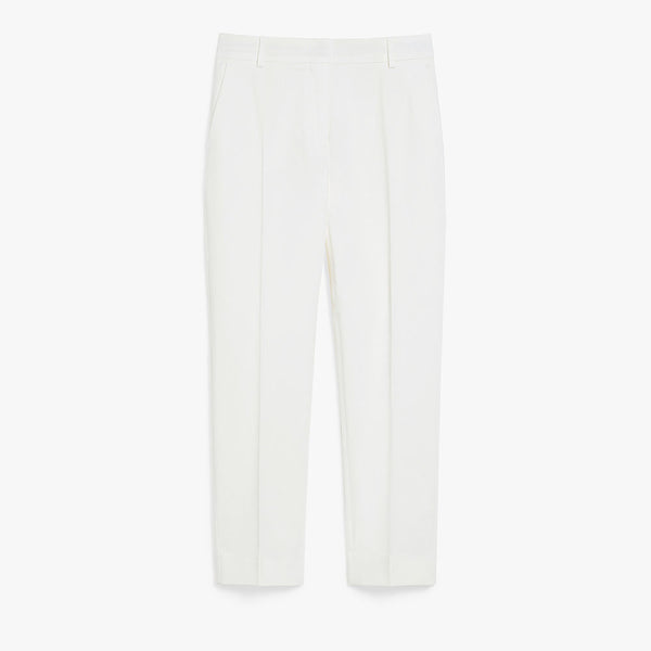 Stretch satin cropped trousers