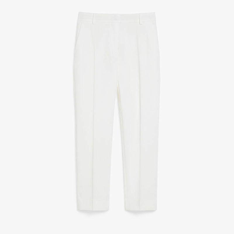 Stretch satin cropped trousers