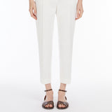 Stretch satin cropped trousers