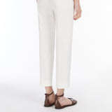 Stretch satin cropped trousers