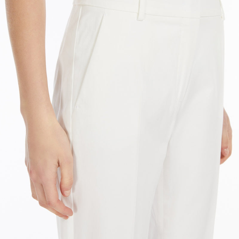 Stretch satin cropped trousers
