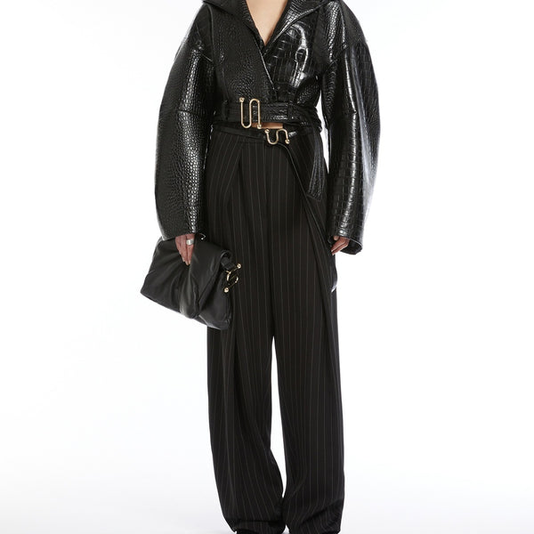 Oversized, technical viscose trousers