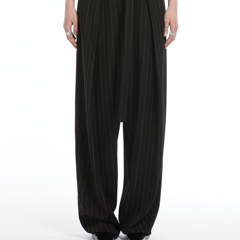 Oversized, technical viscose trousers