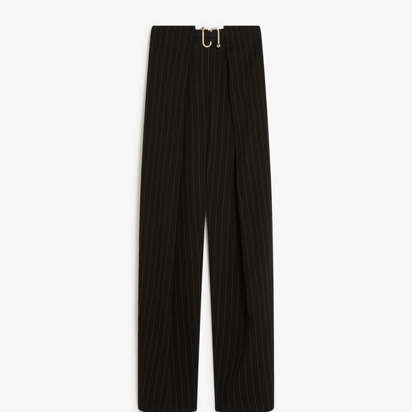 Oversized, technical viscose trousers