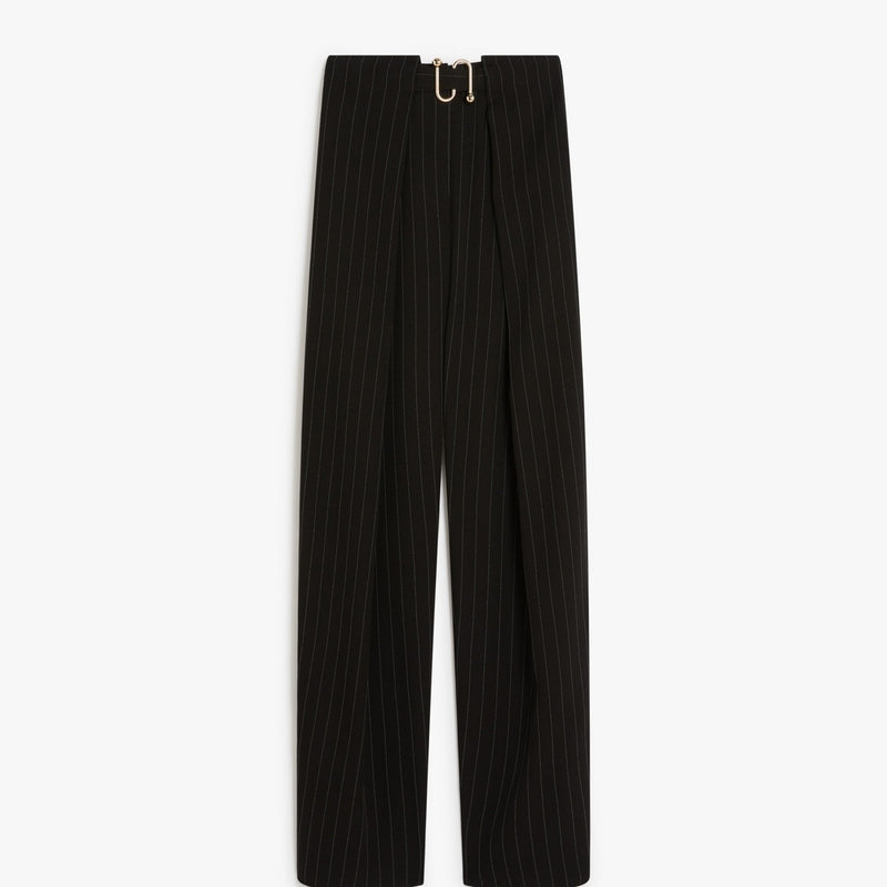 Oversized, technical viscose trousers