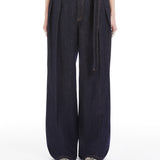 High-waisted wide-leg trousers